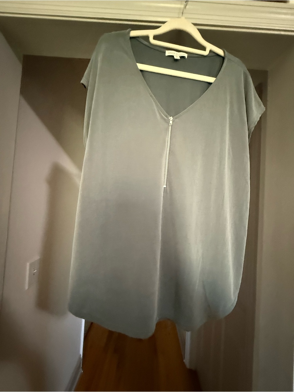Green Envelope Gray Top with Label Detail